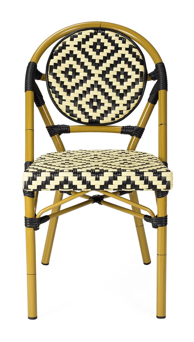 Silla parisina Calais blanco y negro