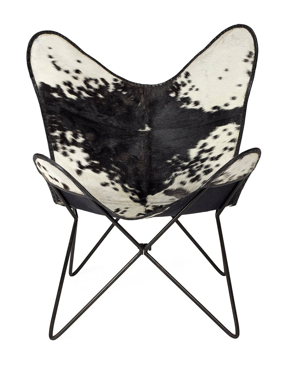Silla vintage mariposa de cuero negro - Comprar silla de cuero vintage