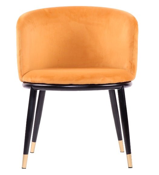 Silla de comedor de terciopelo amarillo Enid - Comprar silla de comedor de terciopelo