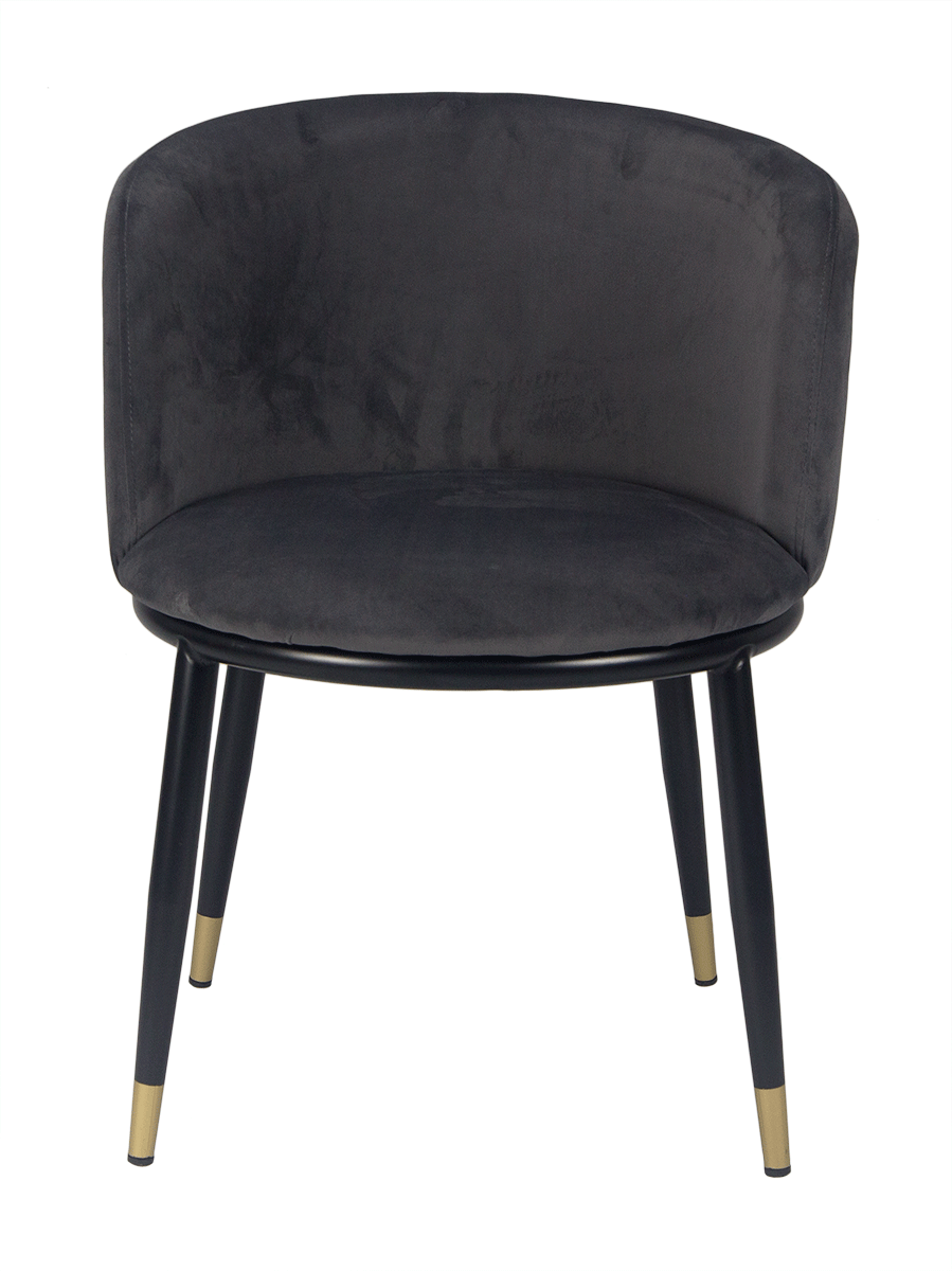 Silla de comedor de terciopelo gris Enid - Comprar silla de comedor de terciopelo