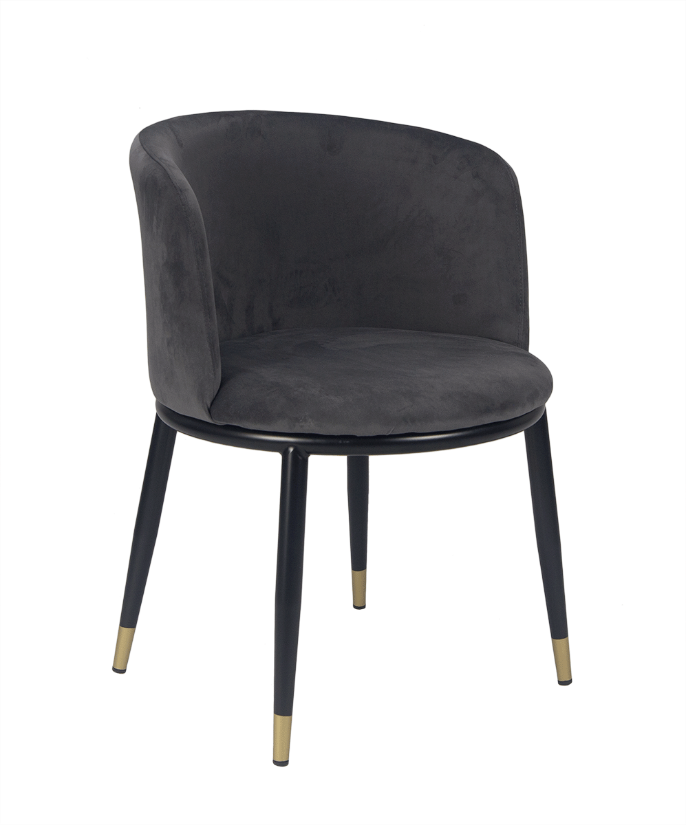 Silla de comedor de terciopelo gris Enid