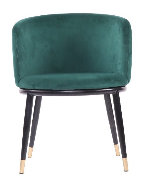 Silla de comedor de terciopelo verde Enid - Comprar silla de comedor de terciopelo