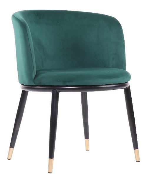 Silla de comedor de terciopelo verde Enid 