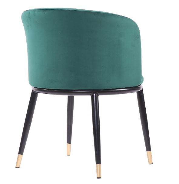 Silla de comedor de terciopelo verde Enid