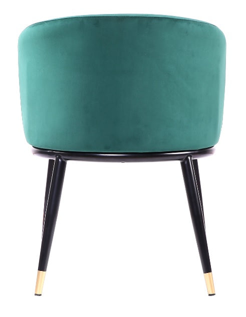 Silla de comedor de terciopelo verde