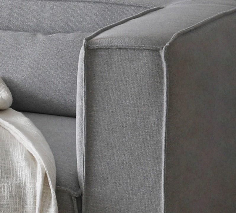 Sofá modular 4 plazas con 2 esquineros y 1 Puff Capri gris - Vintahome