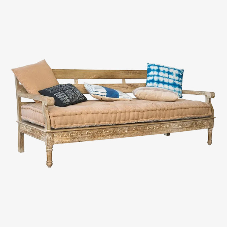 Sofá Tallado Madera Mango Rústico Barny