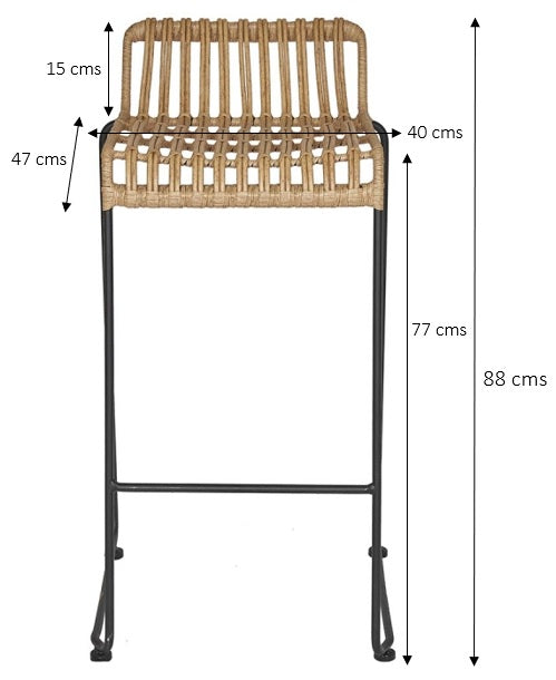 Taburete de bar ratán Amell