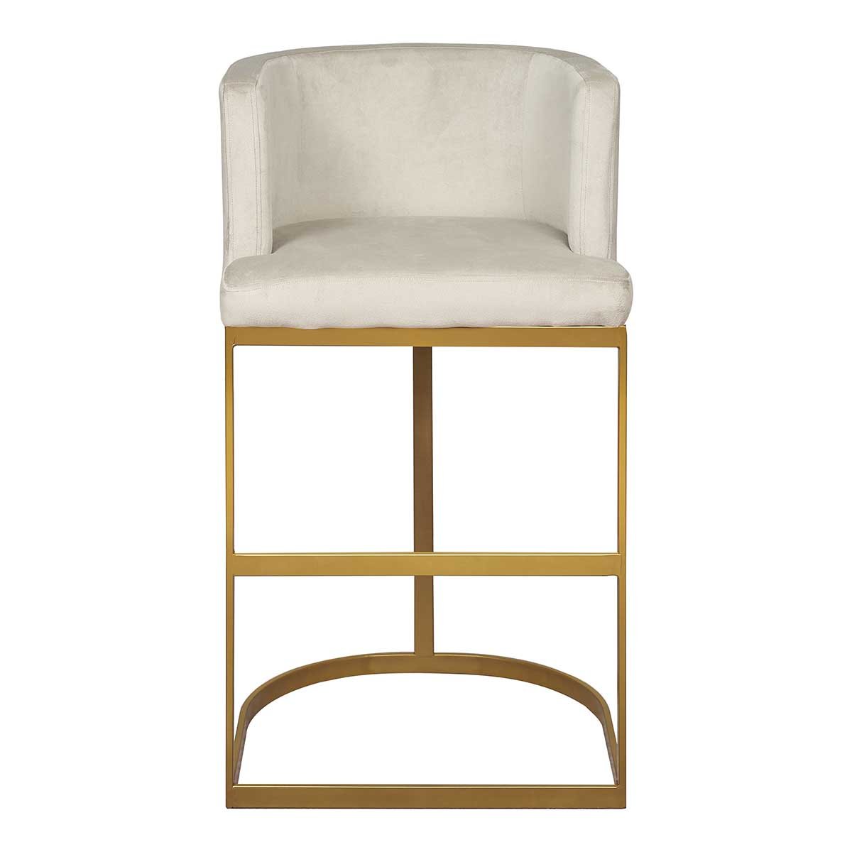 Taburete de acero dorado y terciopelo
#color_Beige