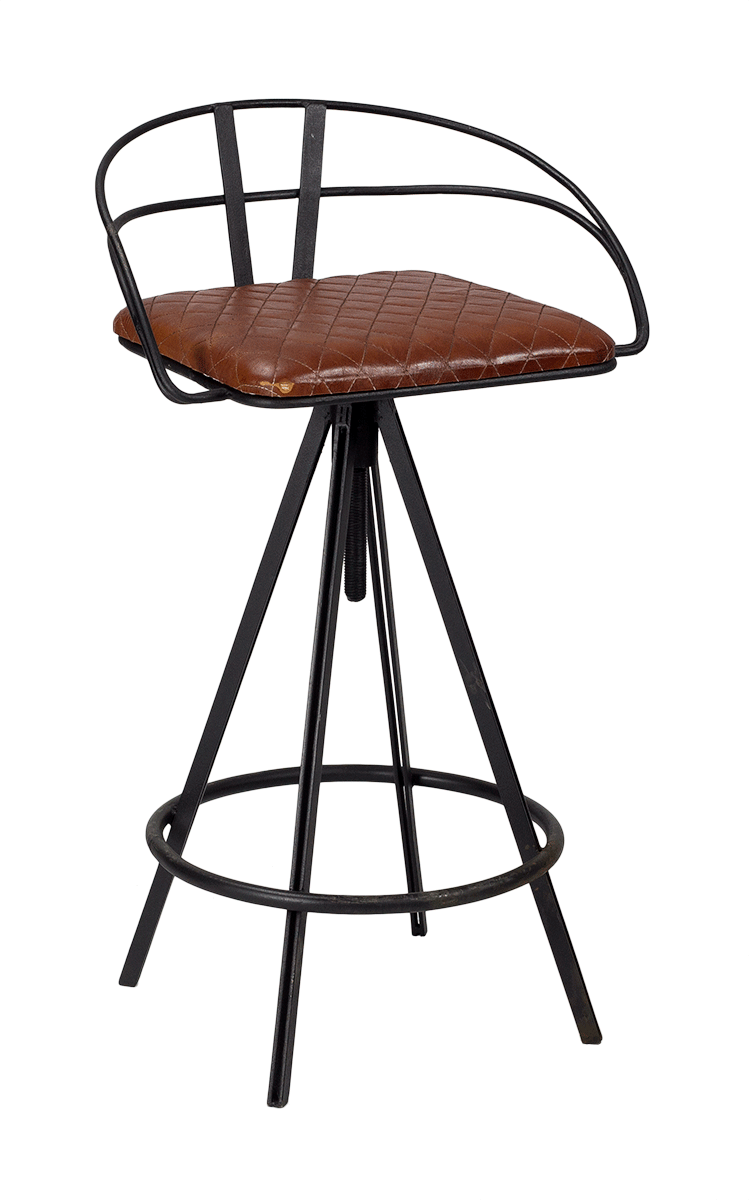 Schwarze Stahlbar und braune Lederbar Teese