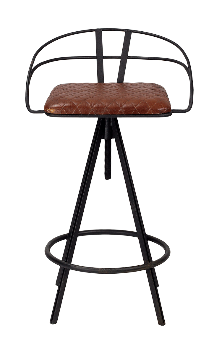 Schwarze Stahlbar und braune Lederbar Teese