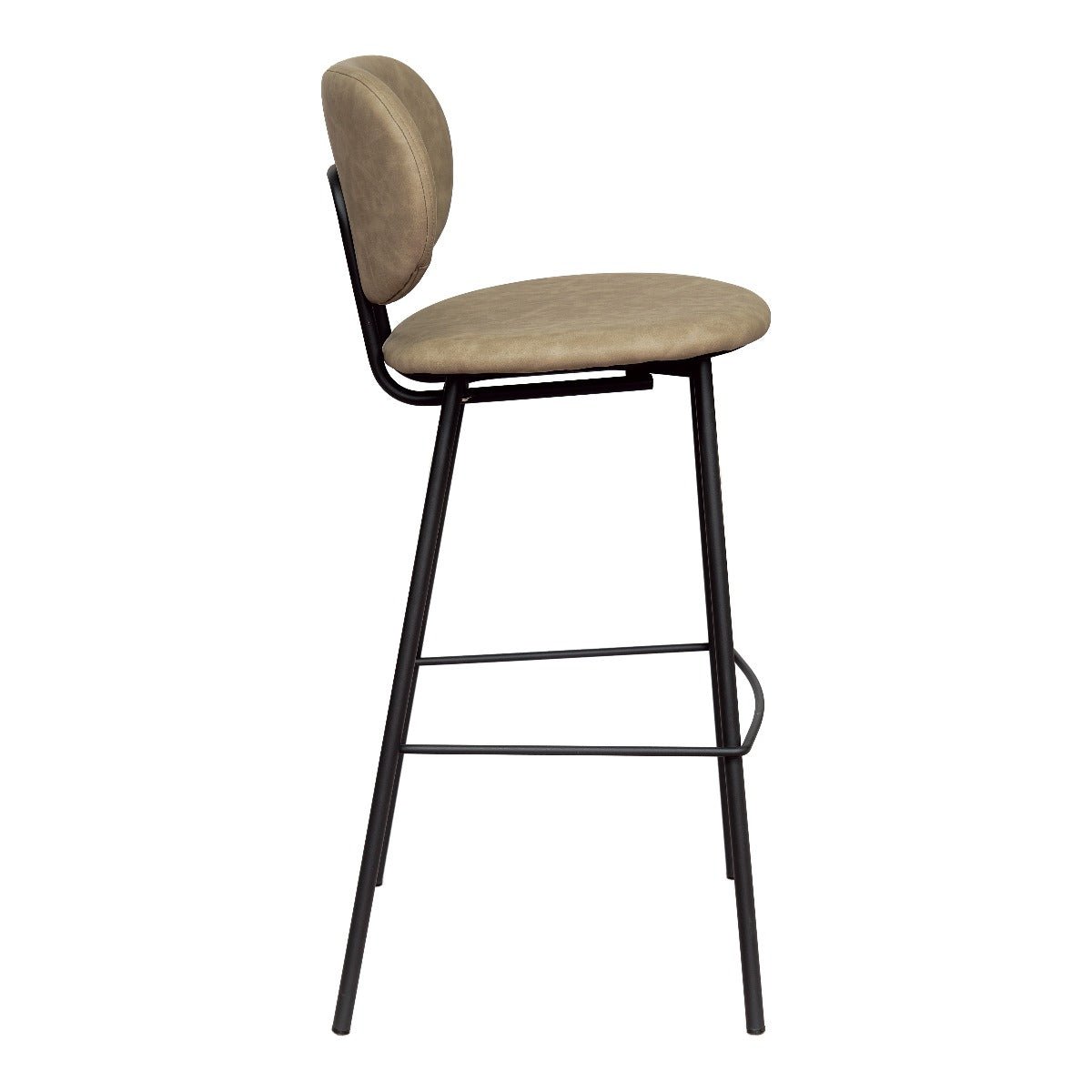 Banqueta alta em couro ecológico bege H75cms Delta