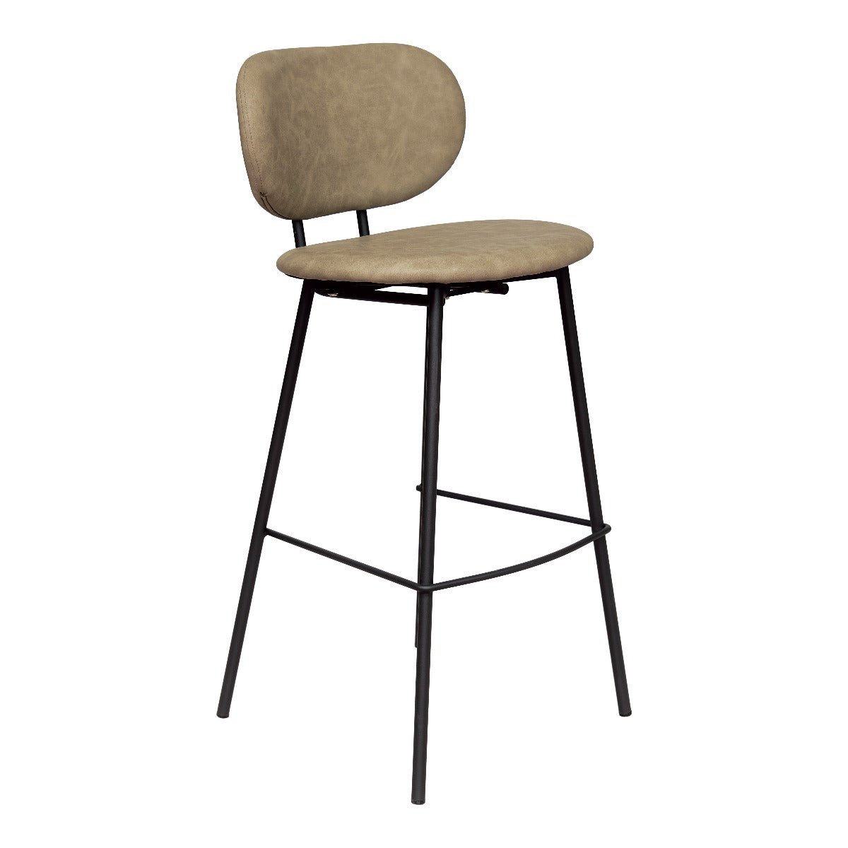 Banqueta alta em couro ecológico bege H75cms Delta