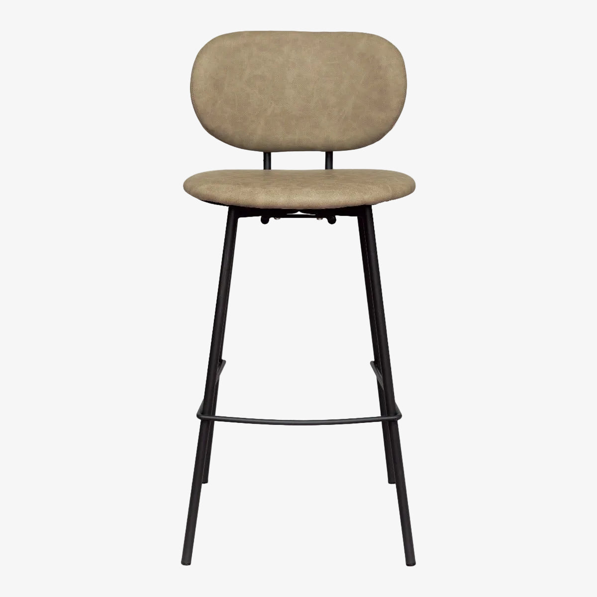 Taburete de bar cuero ecológico beige H75cms Delta