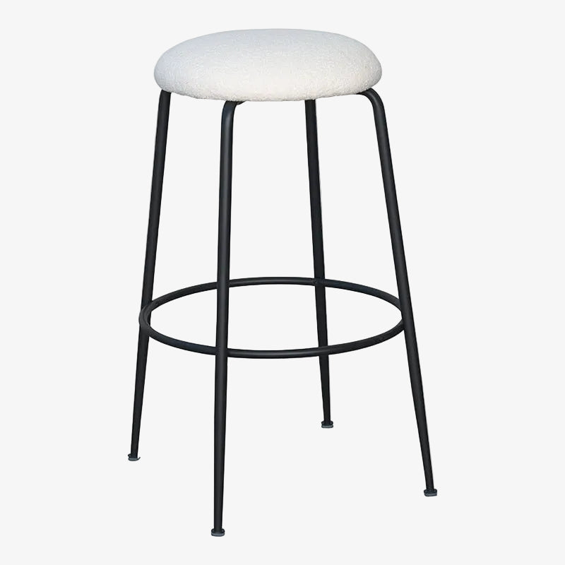 Taburete De Bar Eloisse H75 Bouclé Blanco Marfil