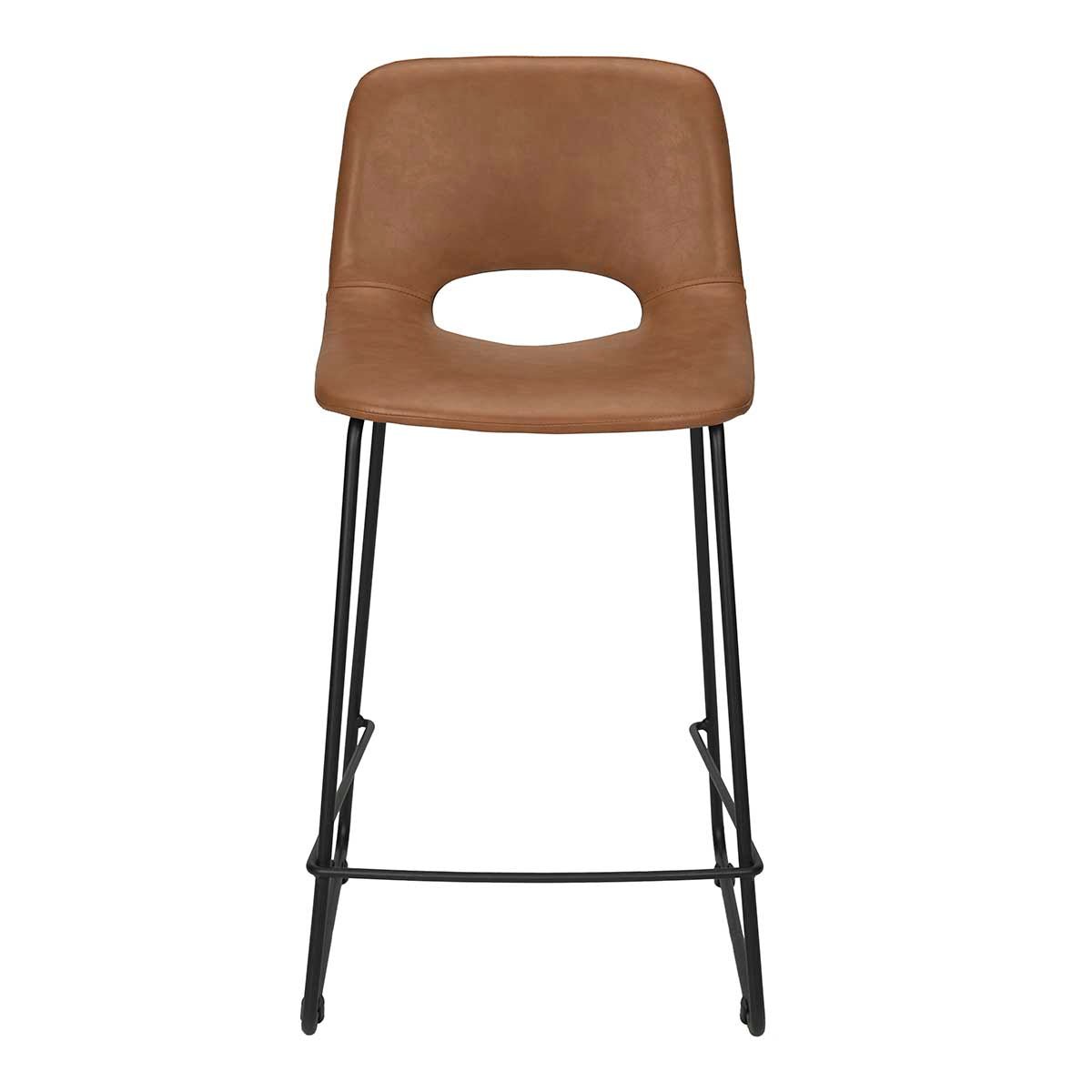 Taburete de bar semipiel camel H65cms Lewis