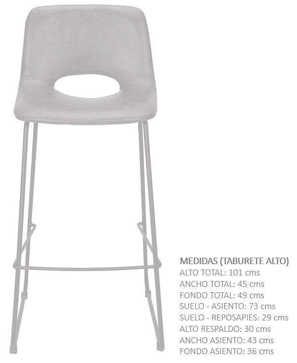 H75cms Lewis Semipiel Brown Bar Stool