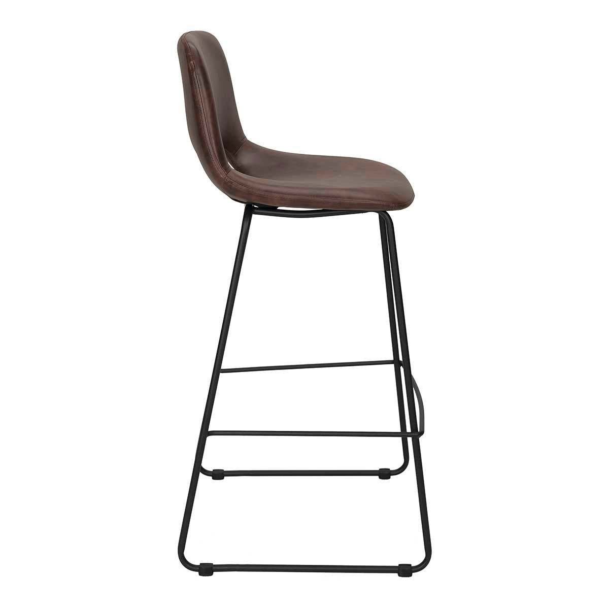 H75cms Lewis Semipiel Brown Bar Stool