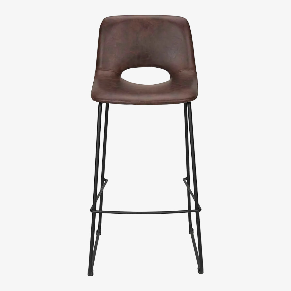 Tabouret de bar Lewis en semi-cuir H75cms