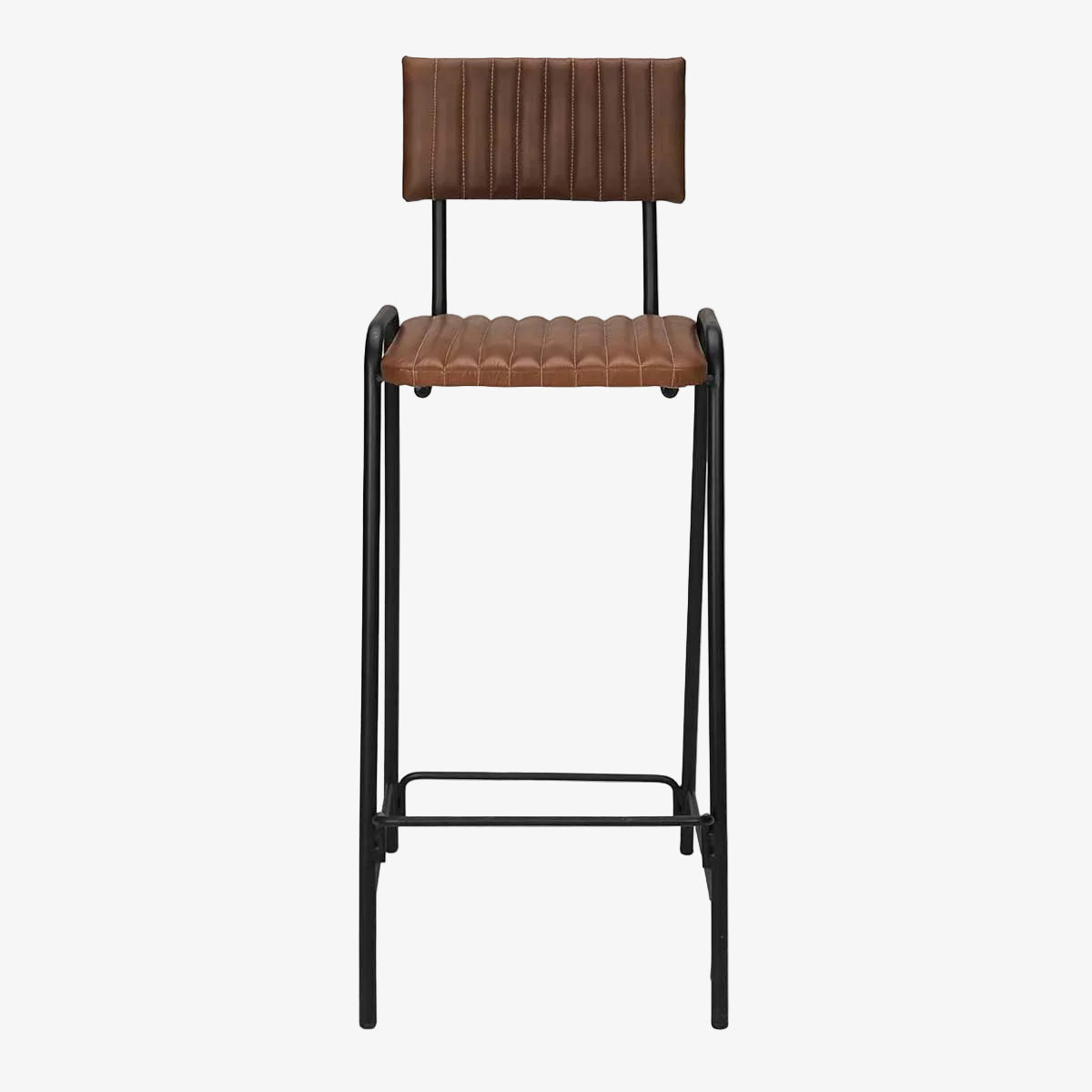 Comprar Taburete de bar Mali Leather Black Steel Vintage
