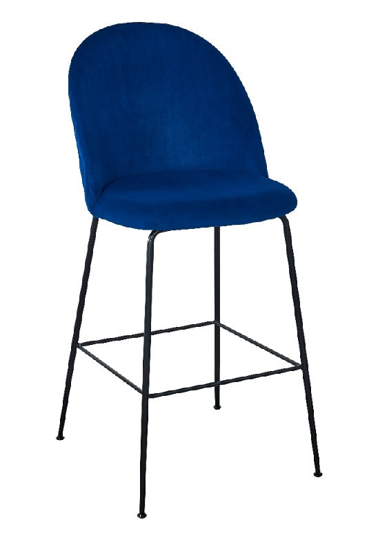 Taburete de bar terciopelo Veza negro 75cm Azul