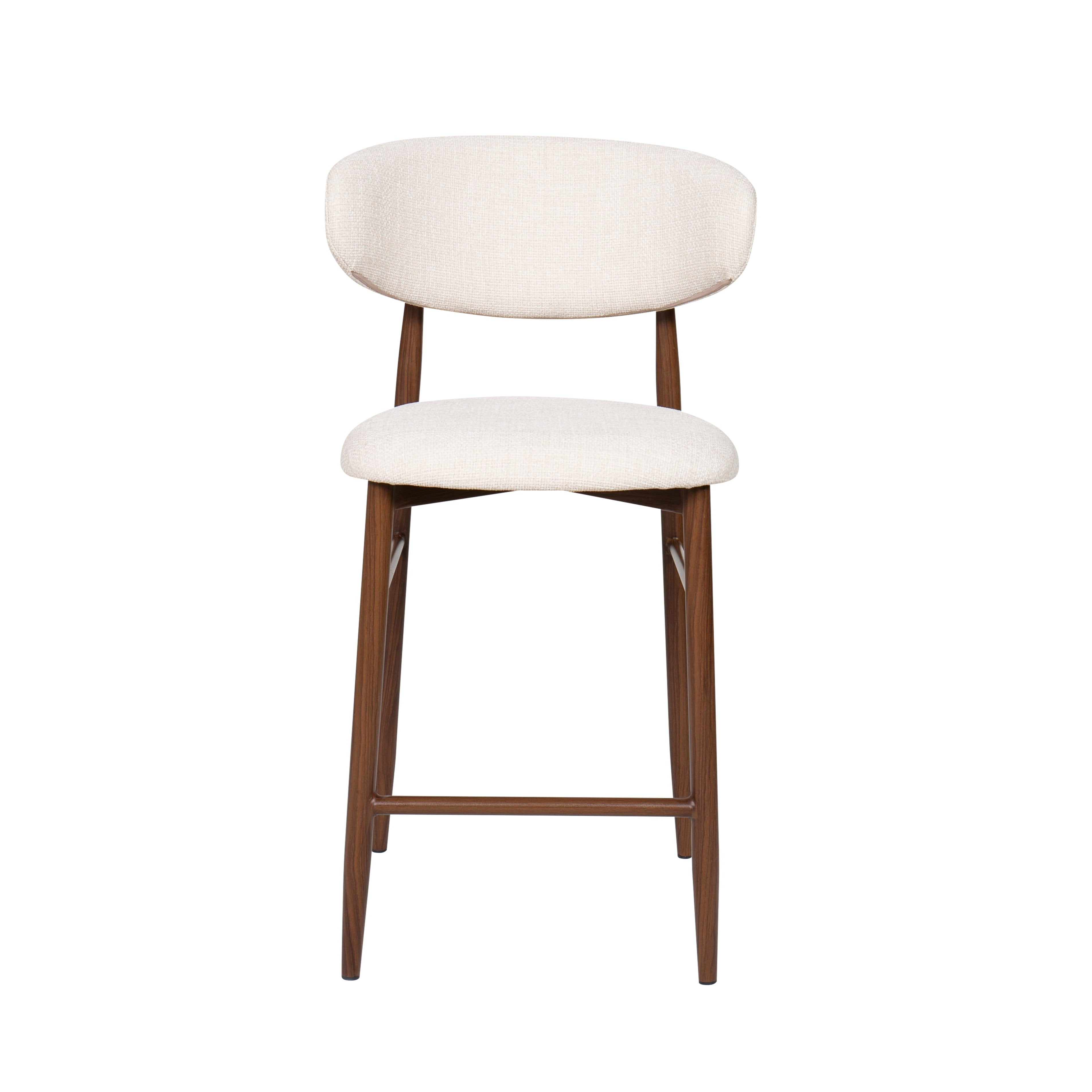 Tabouret de bar nordique en acier noyer Olimpo 65cm