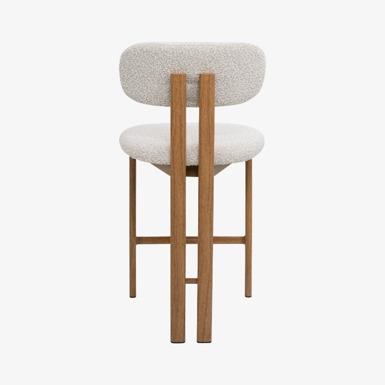 Bouclé gestoffeerde keukenkruk van notenstaal H65 Liberty palissanderhout
