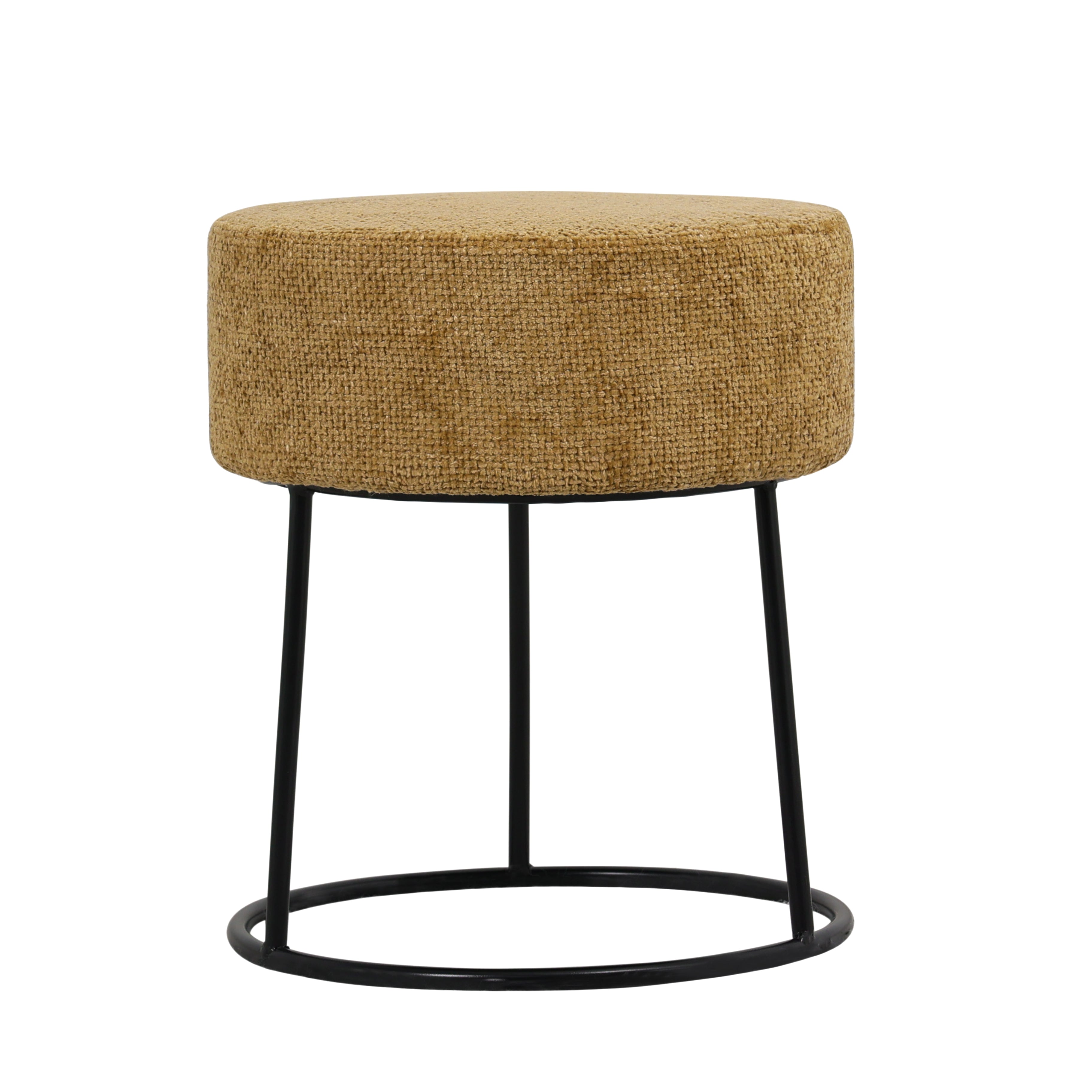 Tabouret bas rond pouf Amos moutarde