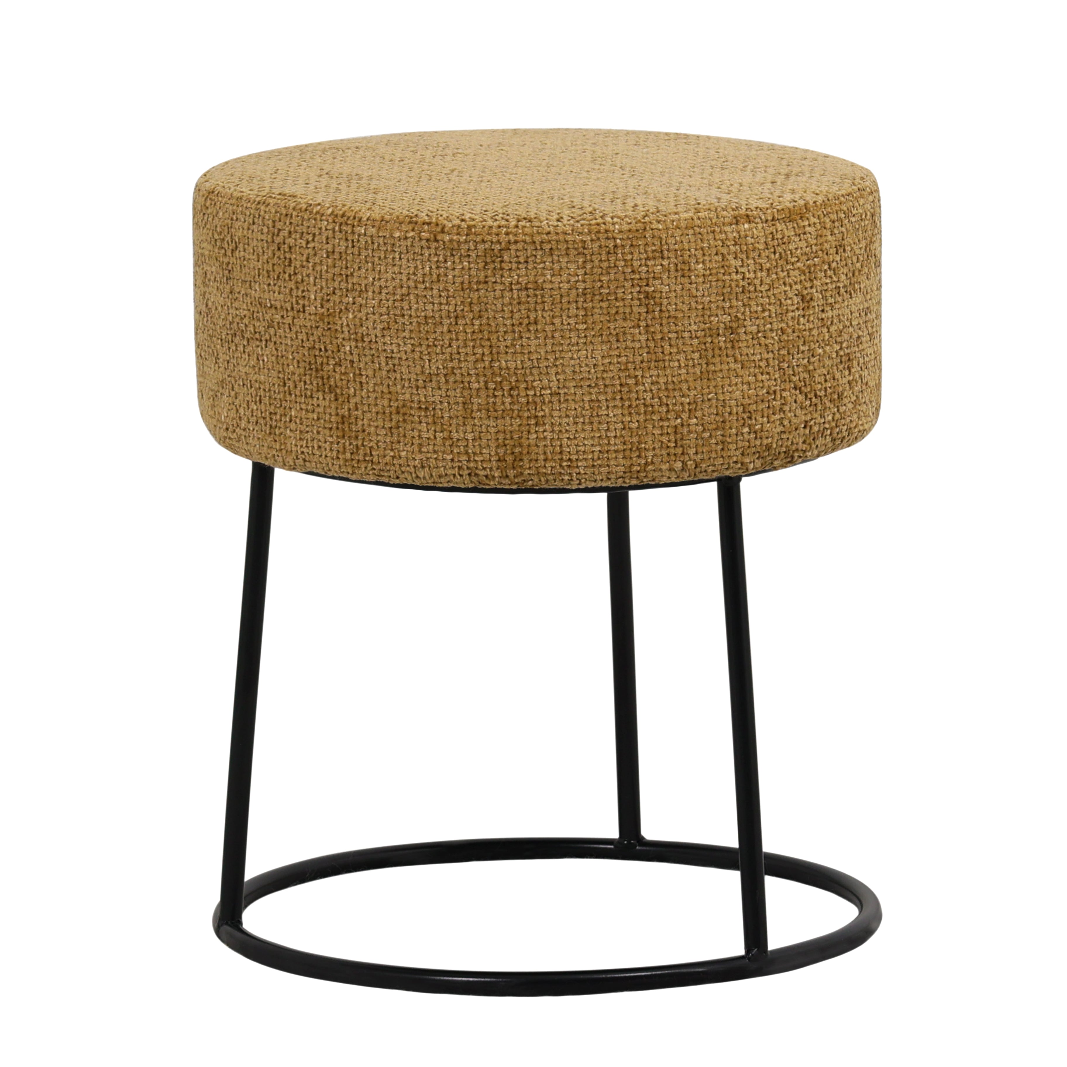 Tabouret bas rond pouf Amos moutarde