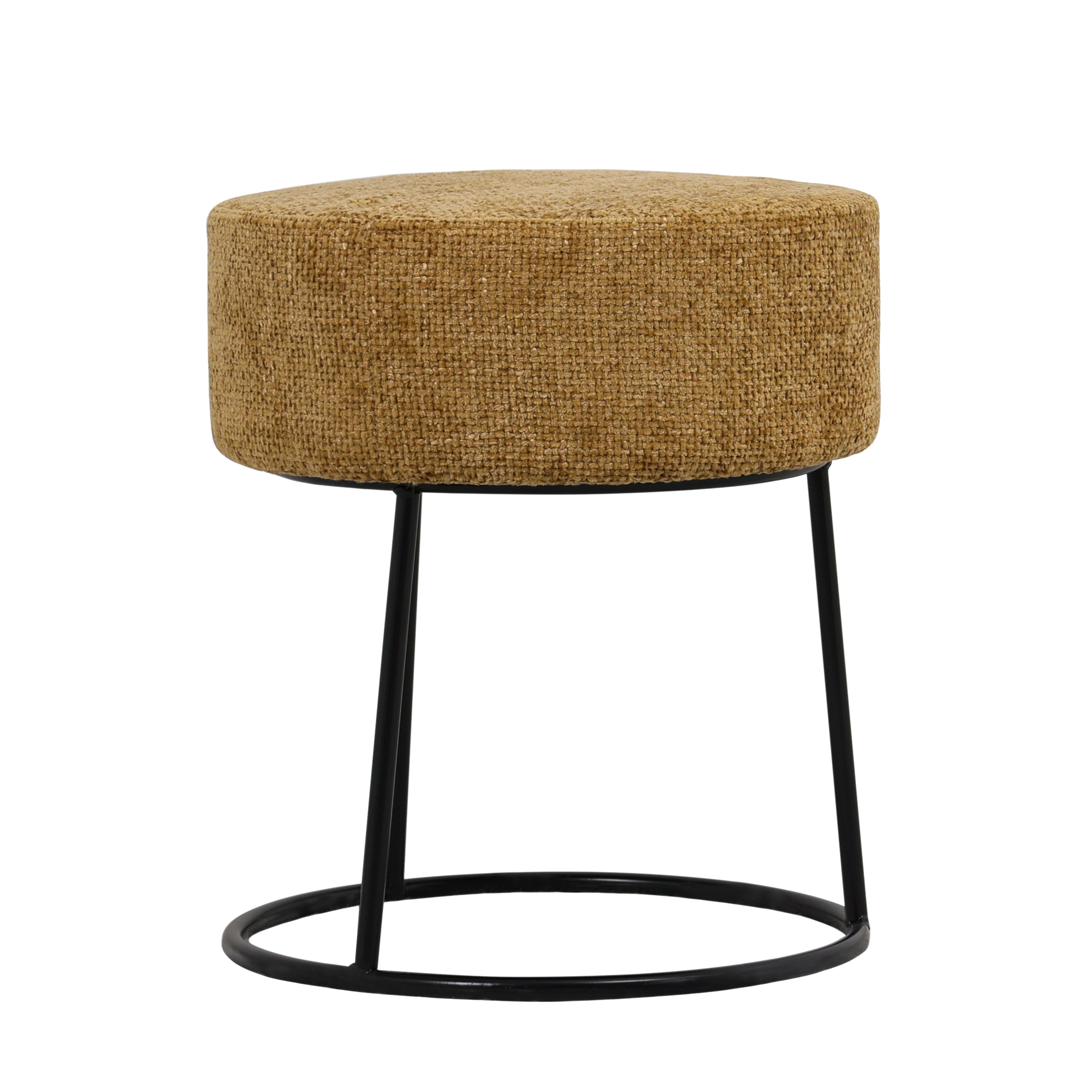 Tabouret bas rond pouf Amos moutarde