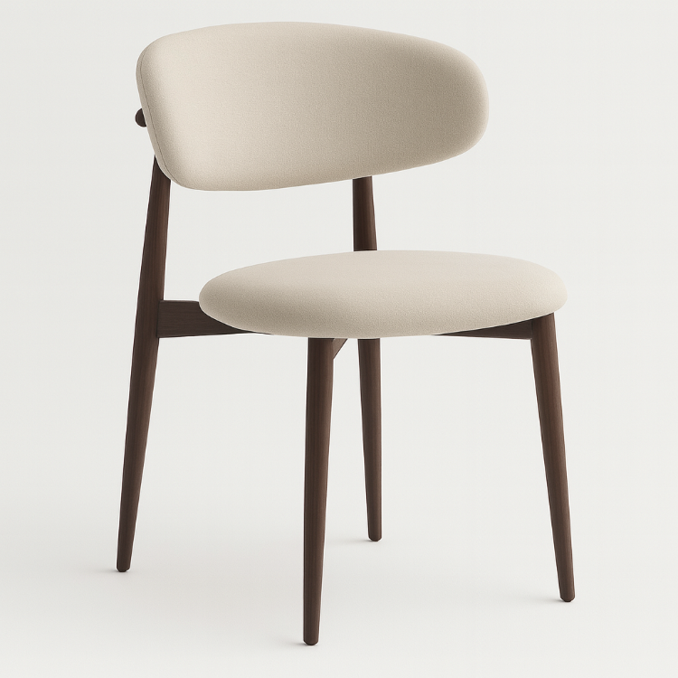 Chaise de salle à manger nordique en acier noyer Olimpo