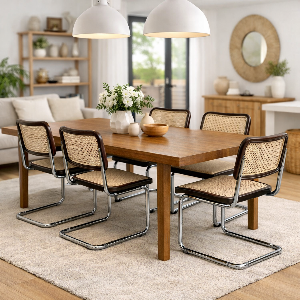 Silla de comedor de ratán Talentto nogal new