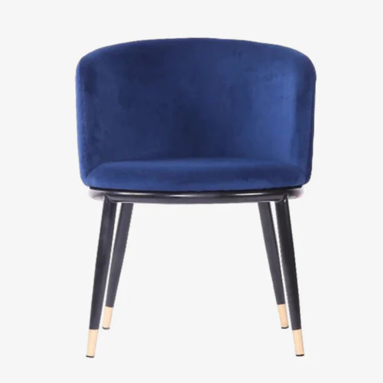 Poltrona de jantar de veludo azul Enid