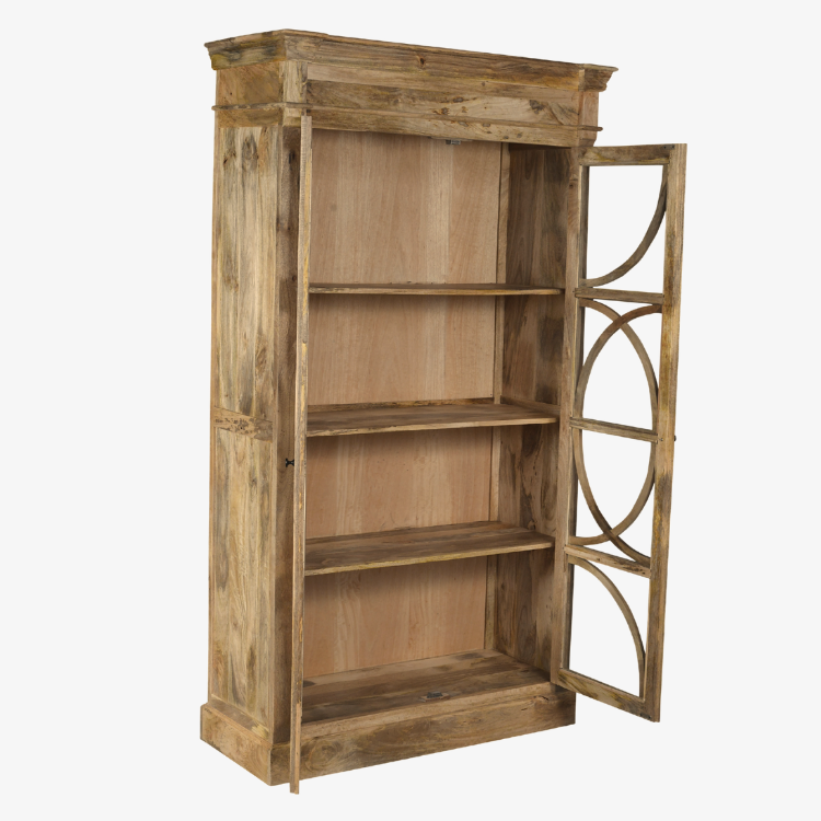 Alacena vitrina MUNA de Madera de Mango Natural 120 cm