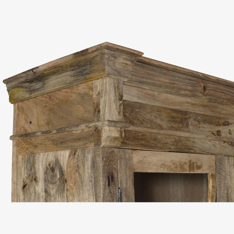Alacena vitrina MUNA de Madera de Mango Natural 120 cm