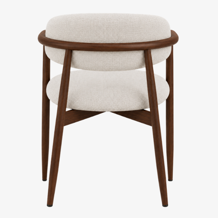 Silla de Comedor con Brazos Olimpo Tapizada en Madera de Nogal