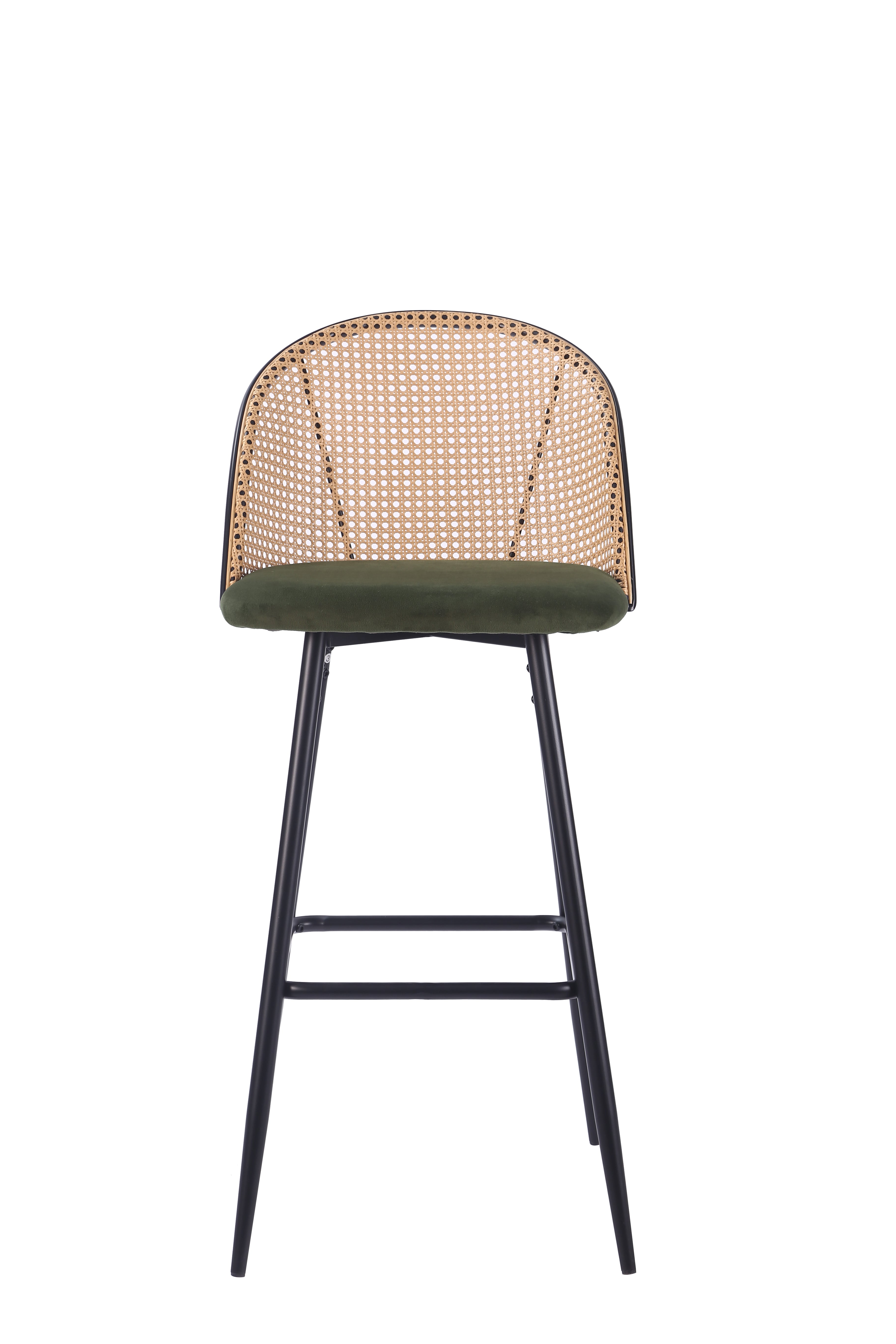 Taburete de bar bistró ratán asiento tapizado Muler