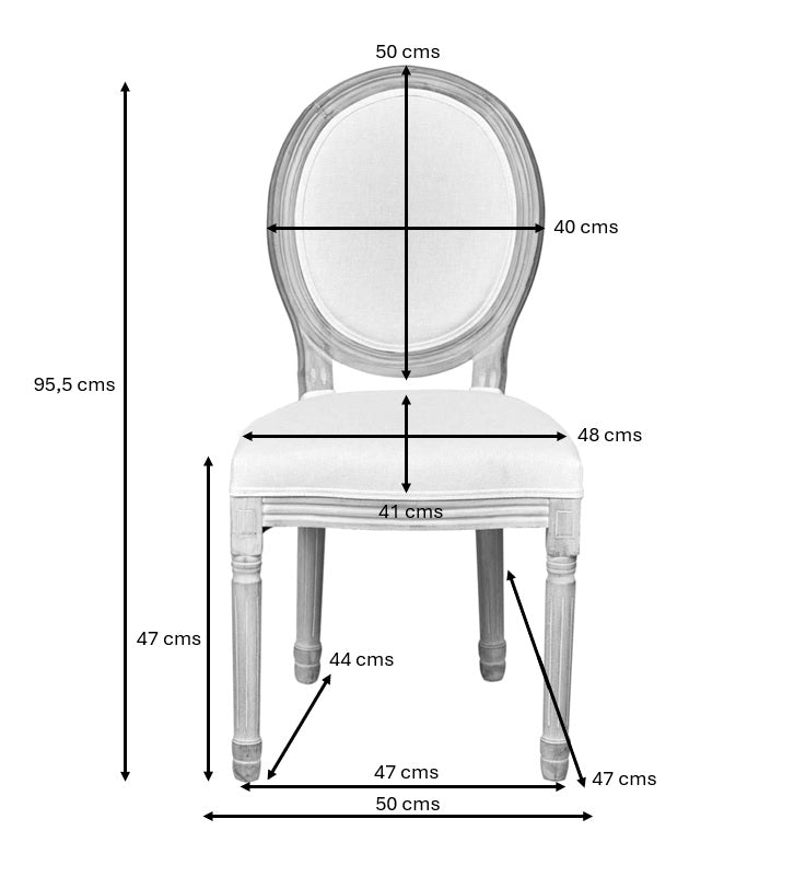 Lot de 2 chaises de salle à manger médaillon velours taupe