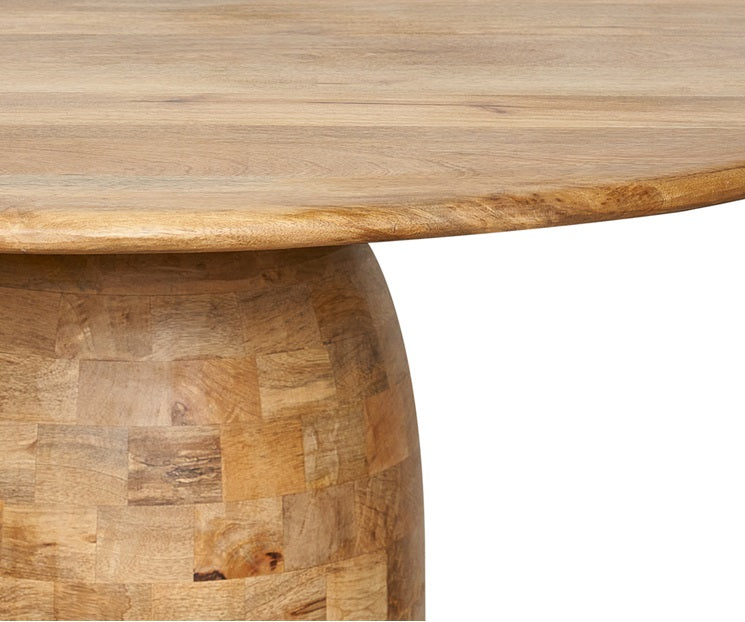 Mesa de jantar redonda em madeira de mangueira D120 m Galão