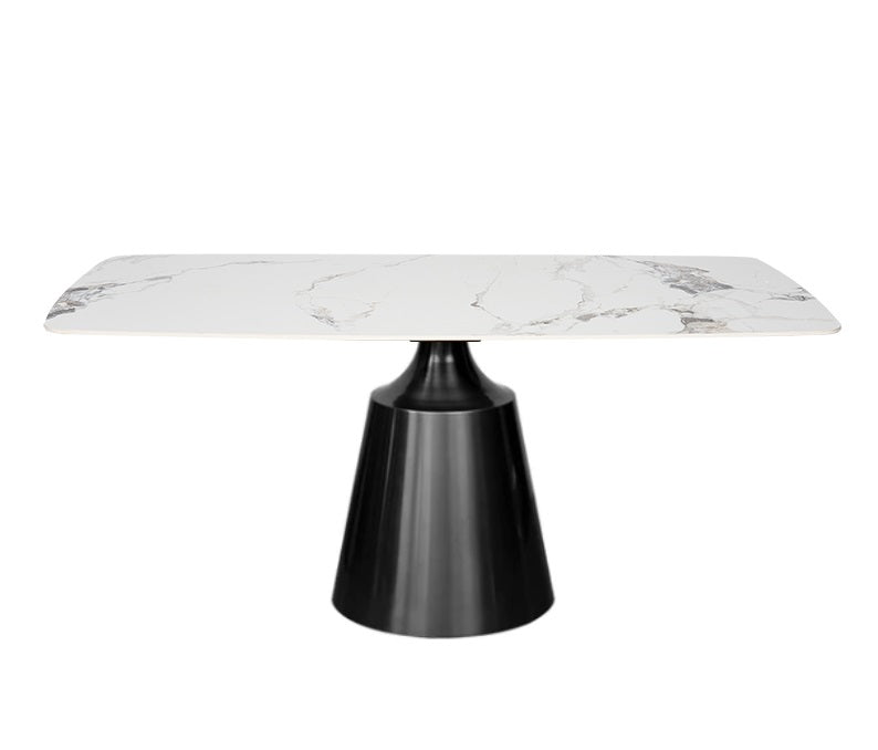 Table à manger rectangulaire 180x90 Onix pierre frittée graphite gris