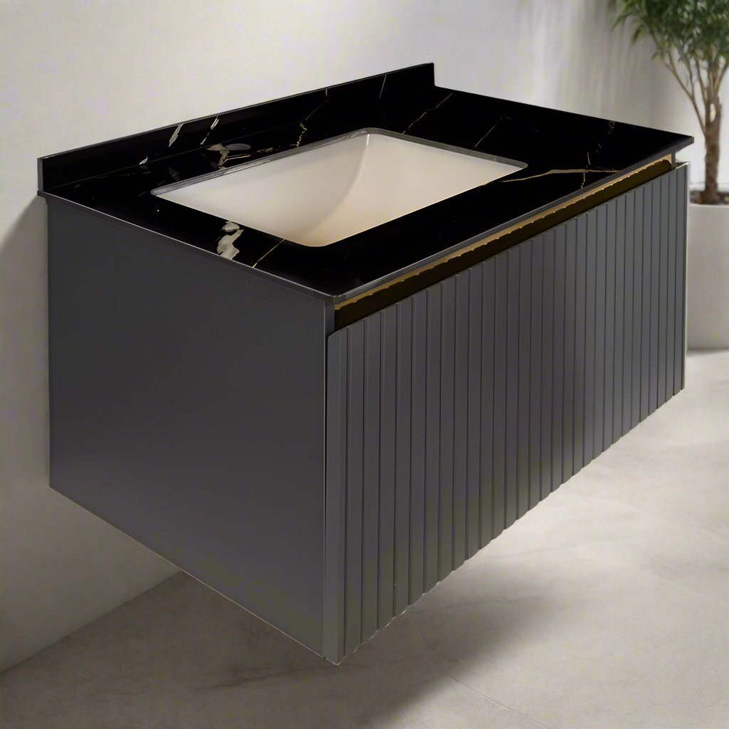 Meuble de salle de bain 4 pièces 100-80 Olimpo graphite laqué