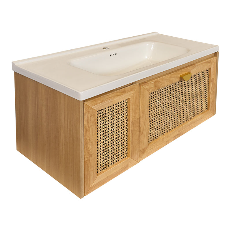 Mueble de baño  4 piezas madera ratán 100cm Rima