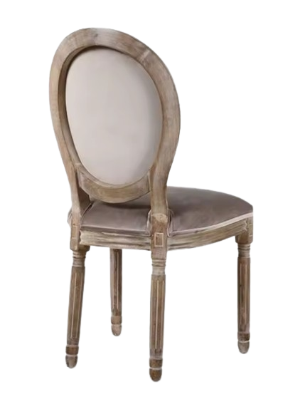 Lot de 2 chaises de salle à manger médaillon velours taupe