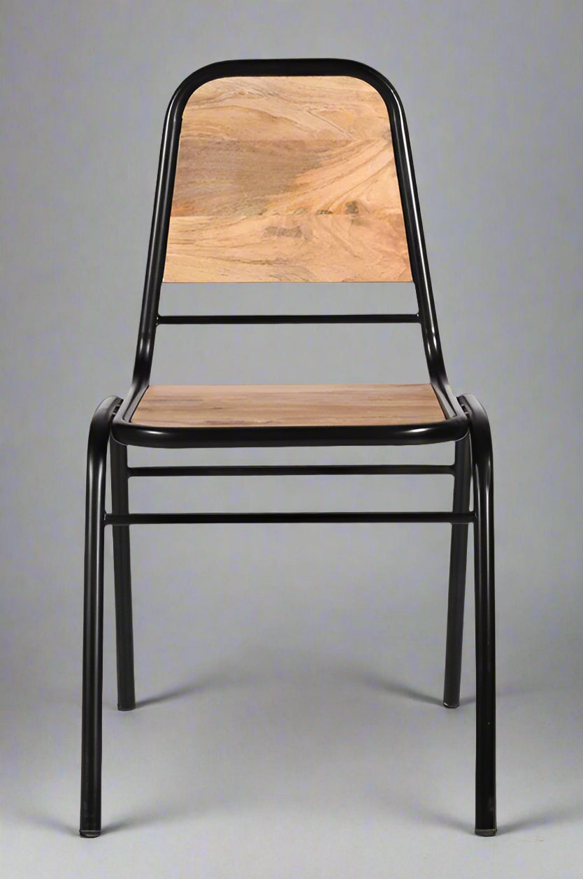 Louri Wood Industrial Dining Chair