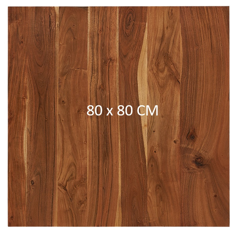 Table de bar carrée en bois d'acacia 70-80 cm Lisbonne