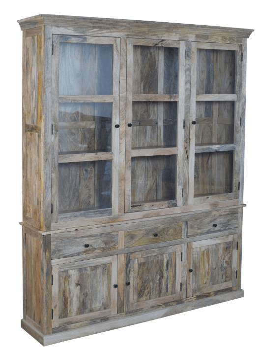 Alacena rústica de madera de mango 3 Puertas Olide - Vintahome