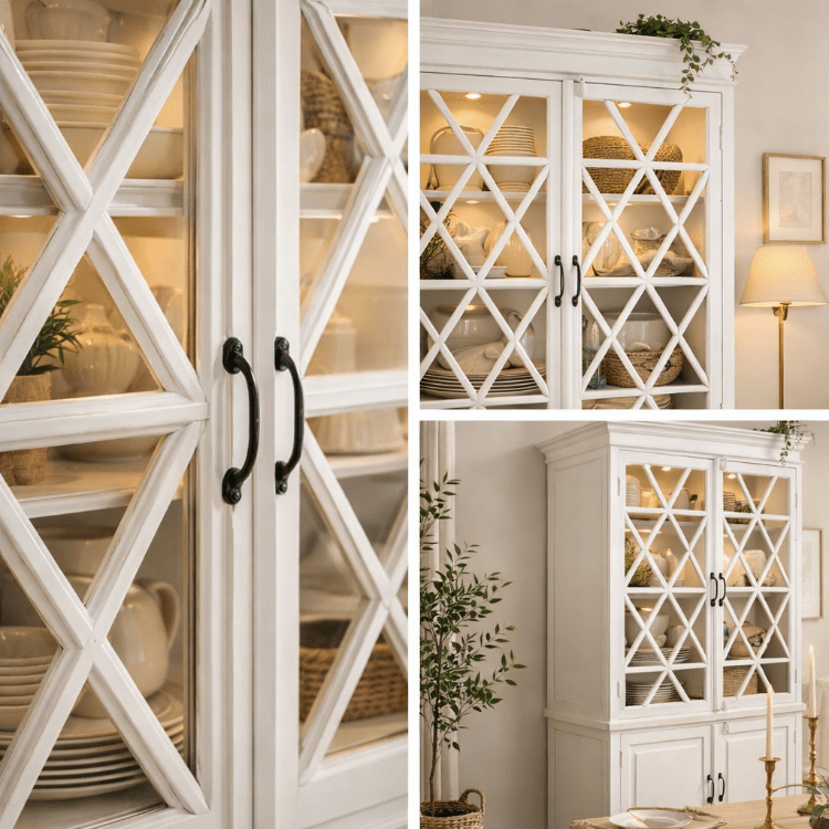 Alacena rústica madera mango Olimpia Blanco - Vintahome