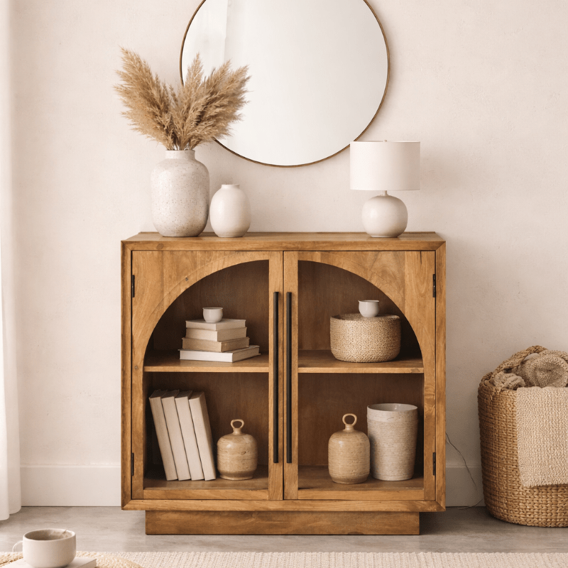 Aparador 2 puertas vitrina madera de mango Grovy - Vintahome