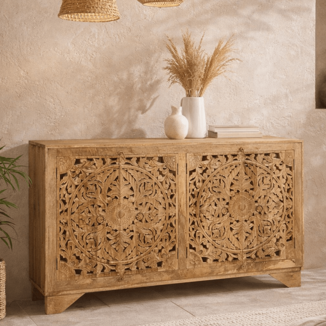 Aparador 4 puertas madera de mango Riach - Vintahome