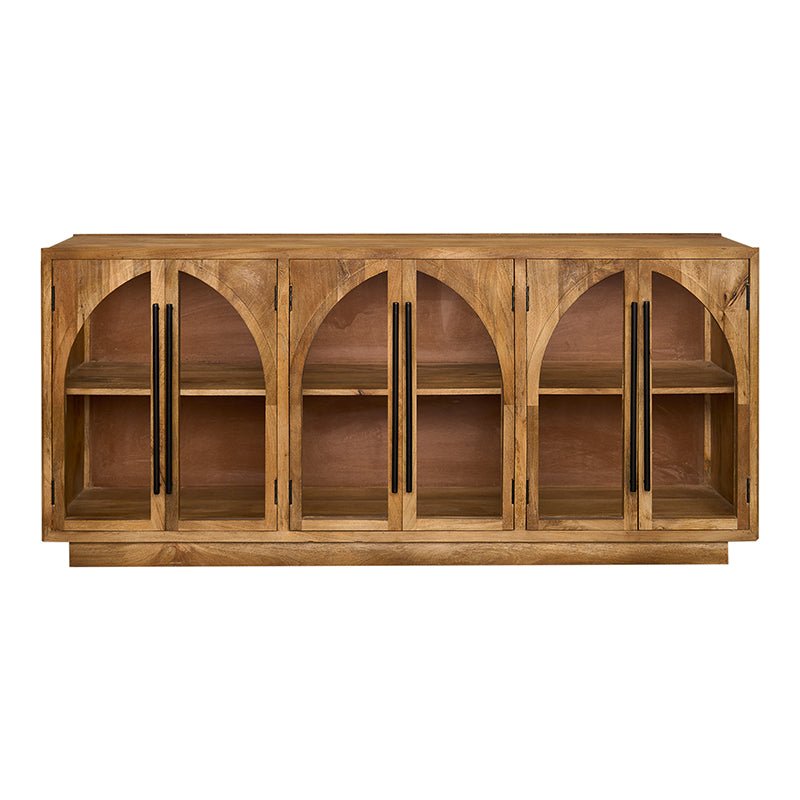 Aparador 6 puertas vitrina madera de mango Grovy